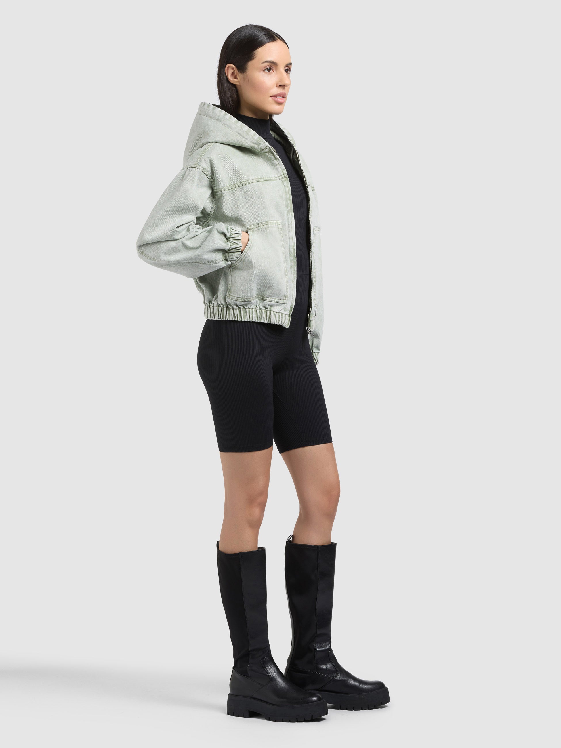 khujo-jacke-gretel-seagreen-damen-jeans-blouson-oversize-mit-kapuze image 6