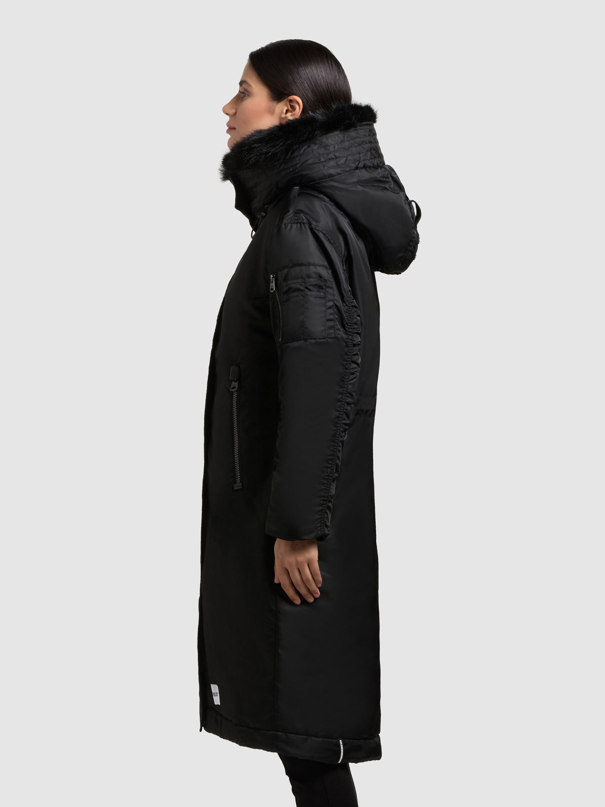 khujo-mantel-oliva-bomber-black-damen-wintermantel-loose-fit image 5