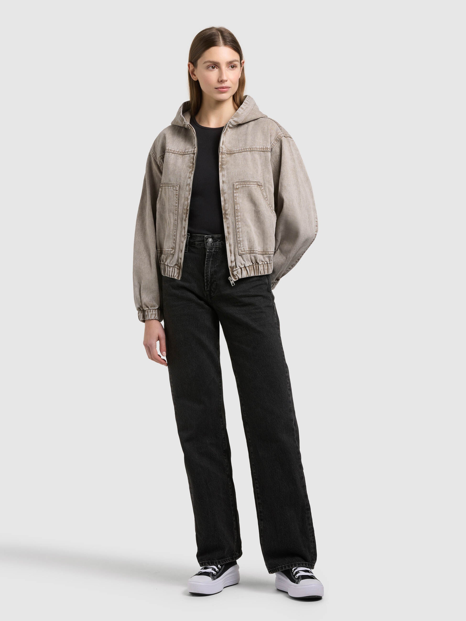 khujo-blouson-gretel-latte-brown-damen-jeansjacke-denim-mit-kapuze-oversize image 6