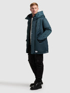 khujo-mantel-pakpao-petrol-blue-damen-parka-loose-fit image 2