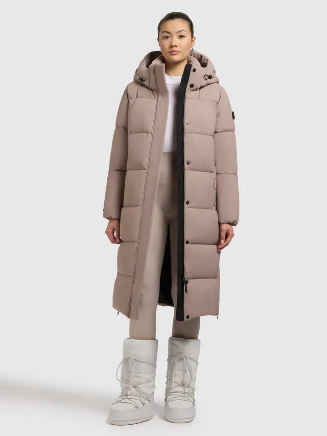 khujo-mantel-rachel2-matt-greige-damen-steppmantel-loose-fit image 1