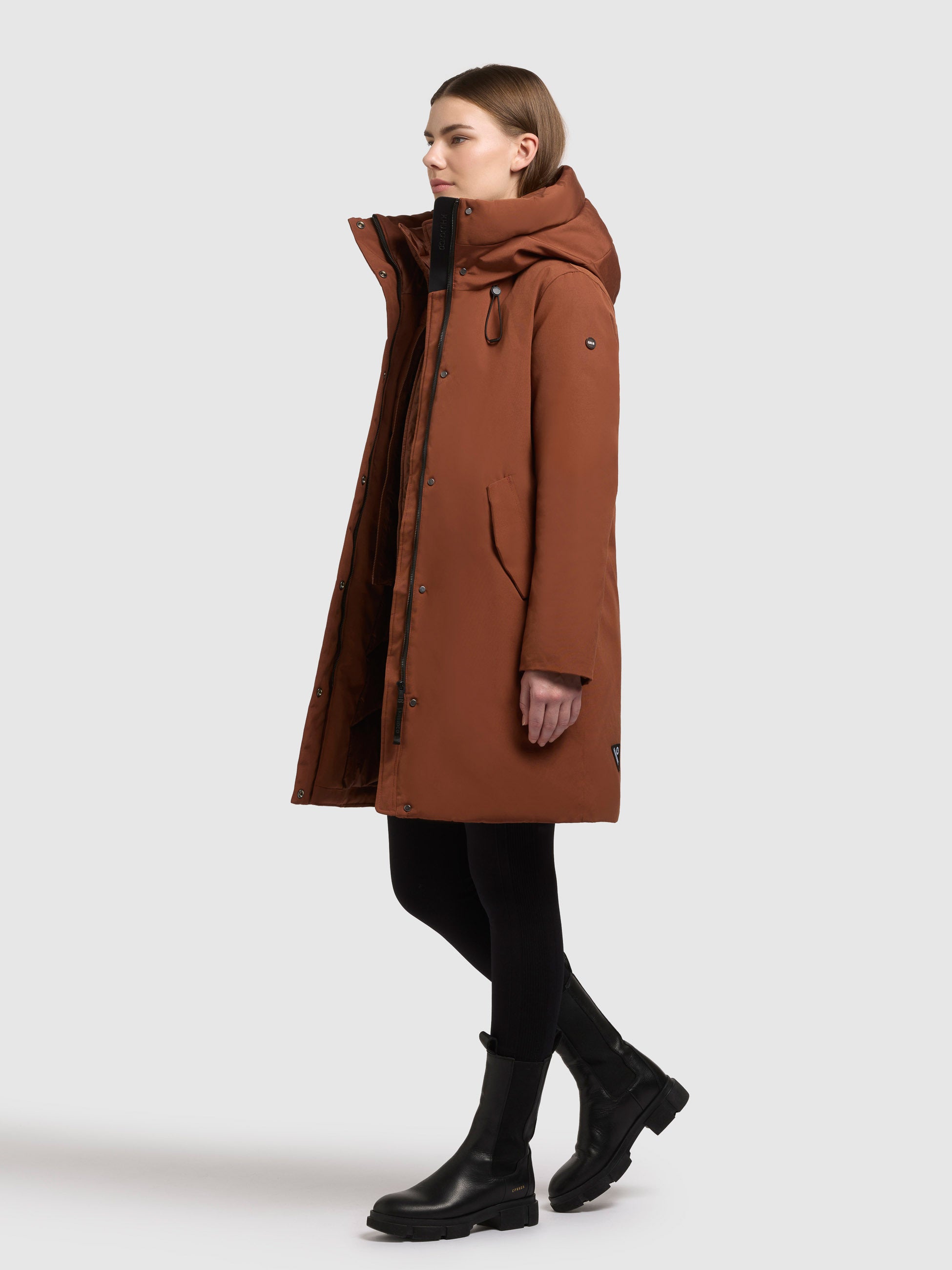 khujo-mantel-wedelia-with-inner-jacket-damen-kurzmantel-russet-brown image 2