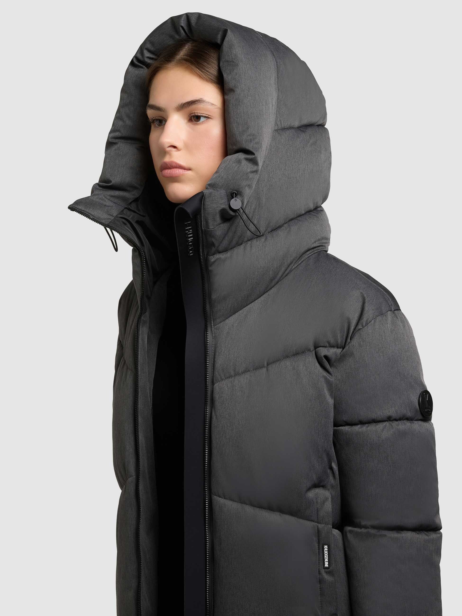 khujo-jacke-milly-kurze-steppjacke-dark-melange-grey-mit-kapuze image 7