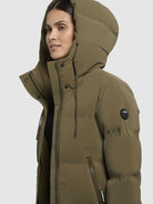 khujo-mantel-loni-khaki-wattierter-damen-steppmantel-knielang image 7