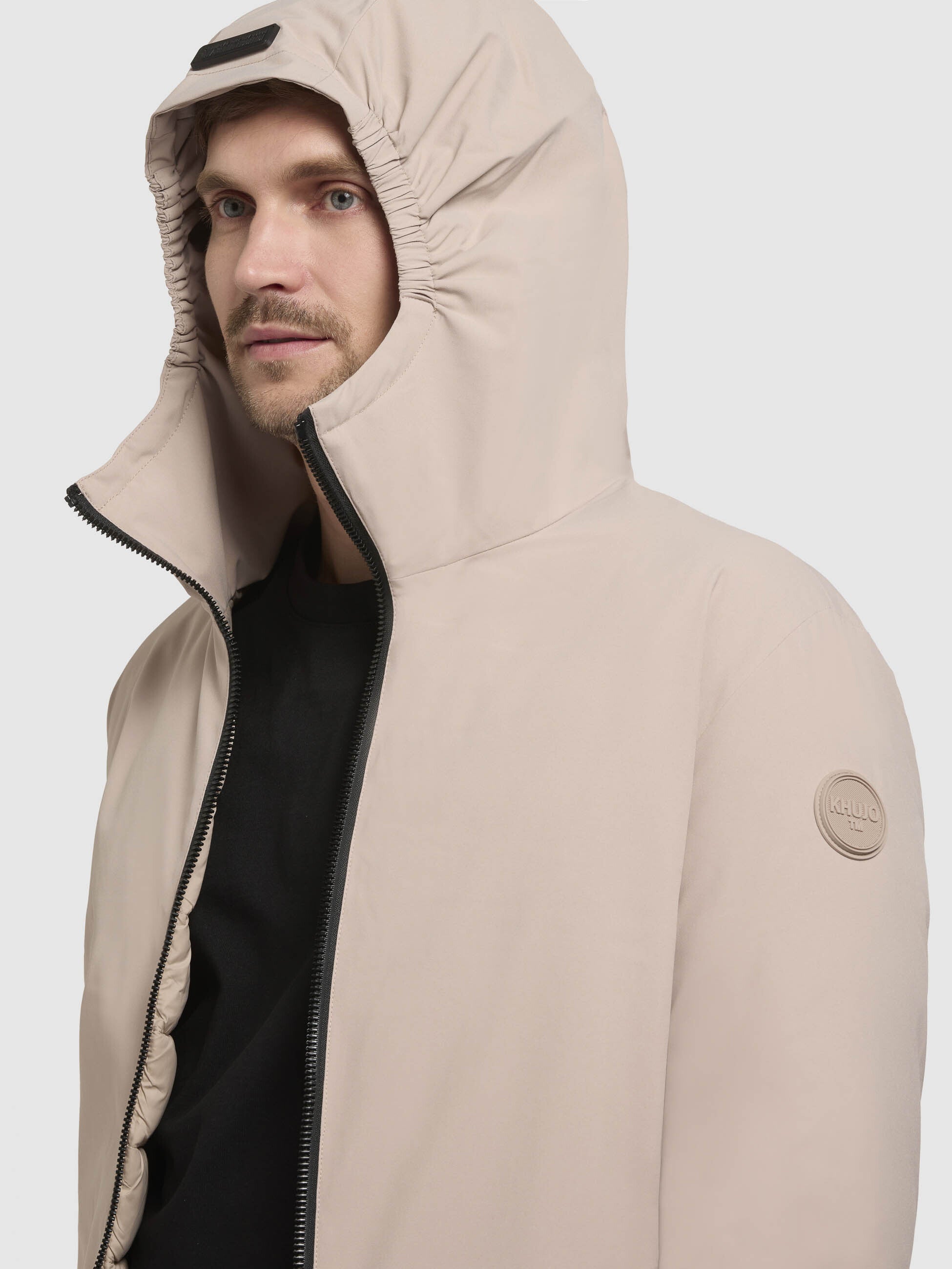 khujo-thido-herren-blouson-jacke-beige-regular-fit-wattiert-mit-kapuze image 7