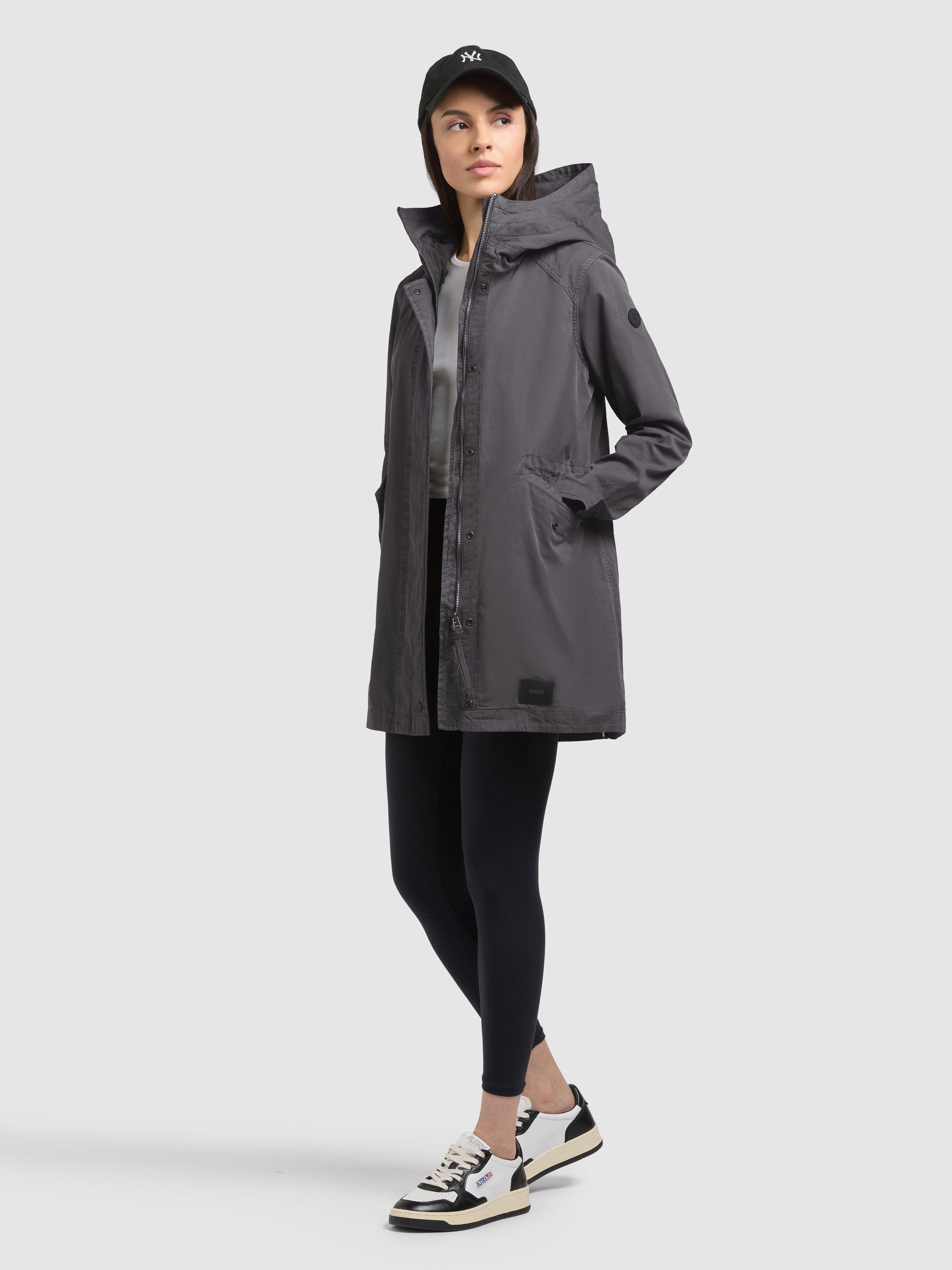 khujo-mantel-nika-slate-grey-damen-parka-mantel-regular-fit-aus-baumwoll-twill image 2