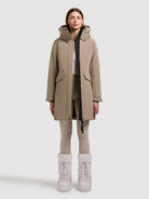 khujo-coat-sina-greige-kurz-wattierter-wintermantel-mit-kapuze image 2