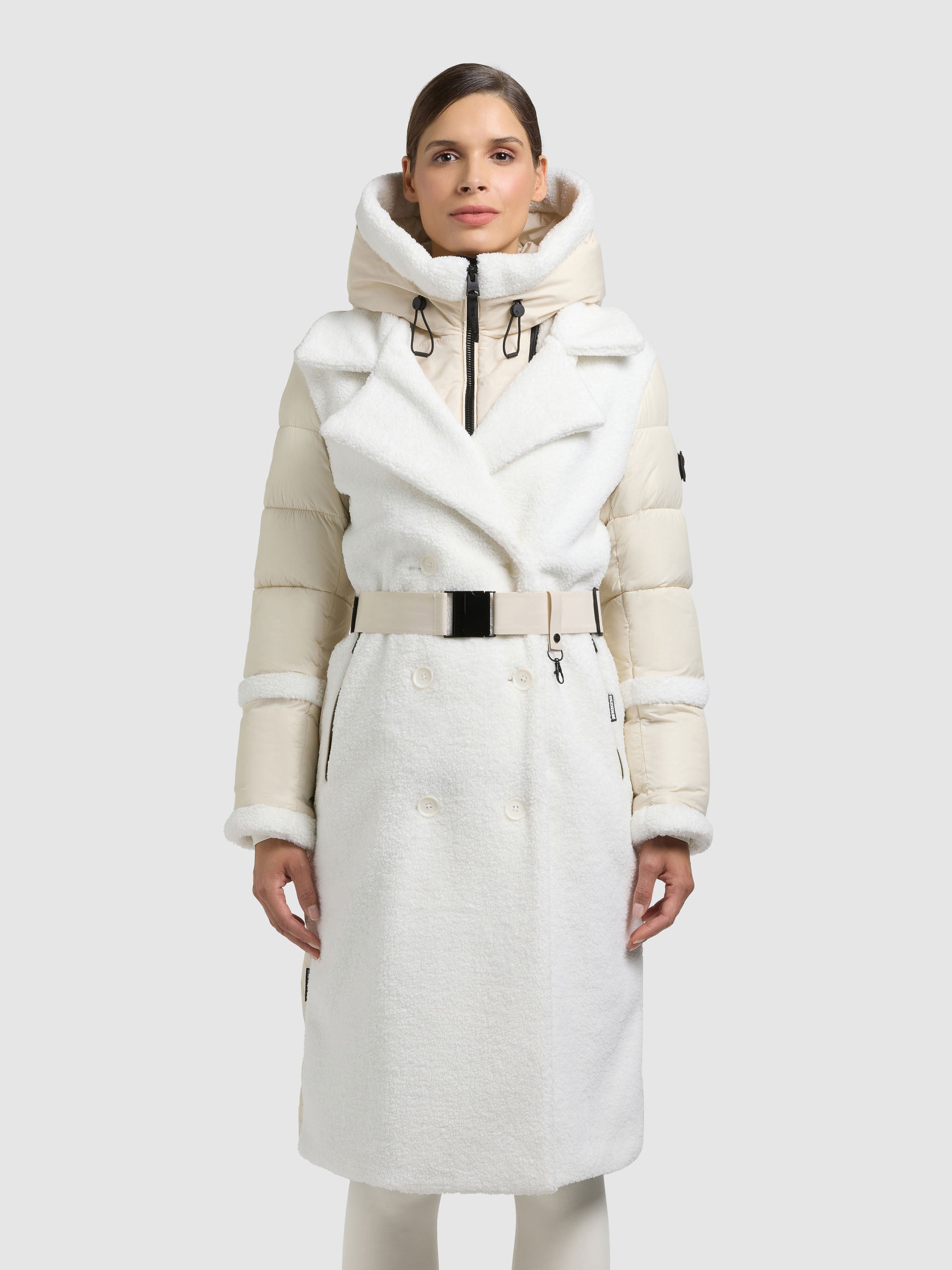 khujo-kalmia-kurzmantel-damen-cotton-cream-teddyfleece-2in1 image 4