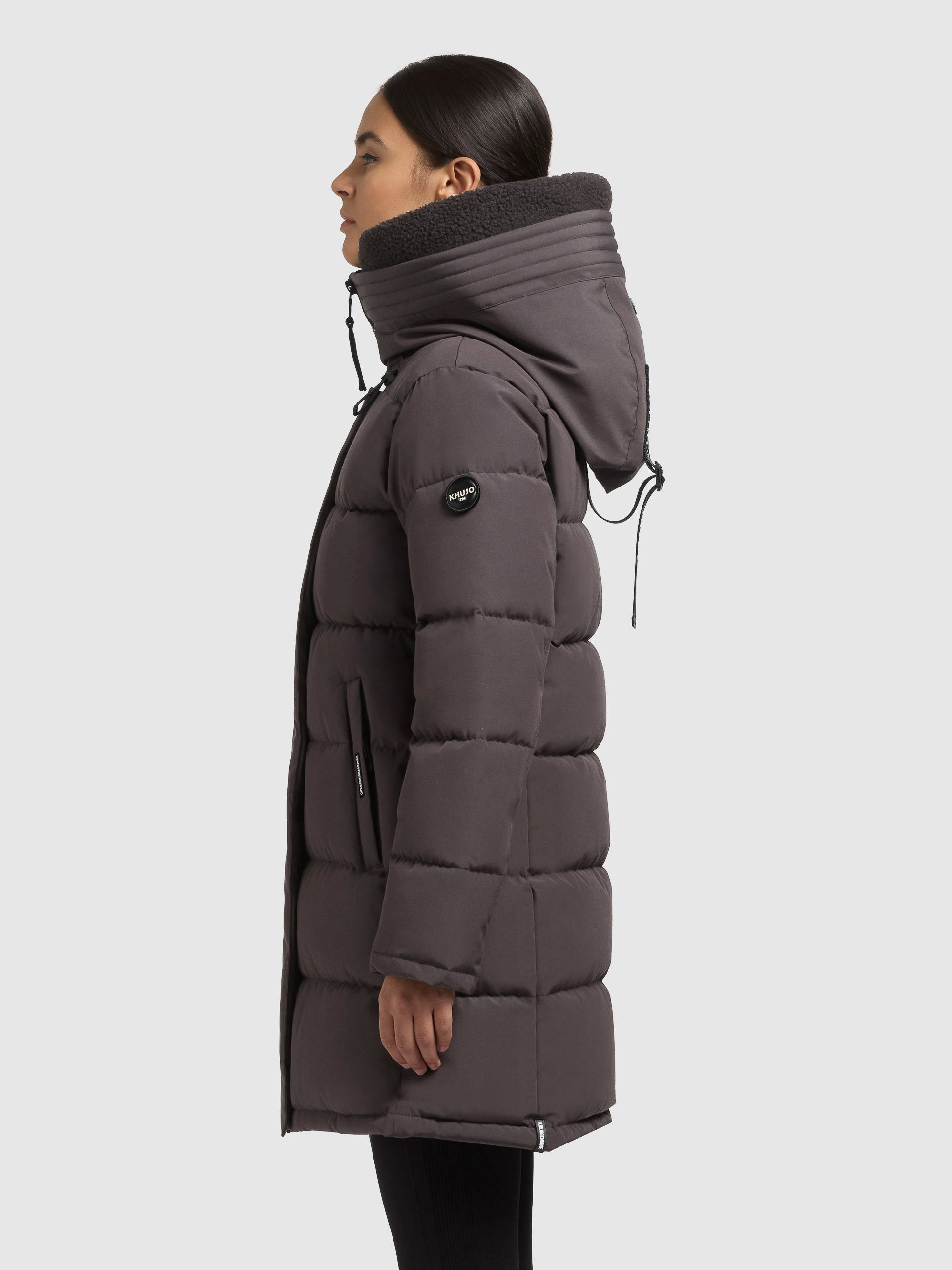 khujo-kelsi-damen-steppmantel-graphite-grey-kurz-mit-kunstfell image 5