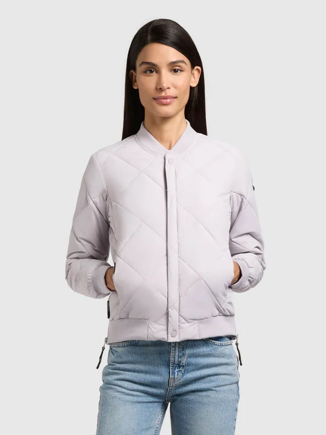khujo-jacke-ange2-raindrops-lilac-damen-bomber-steppjacke-kurz image 1