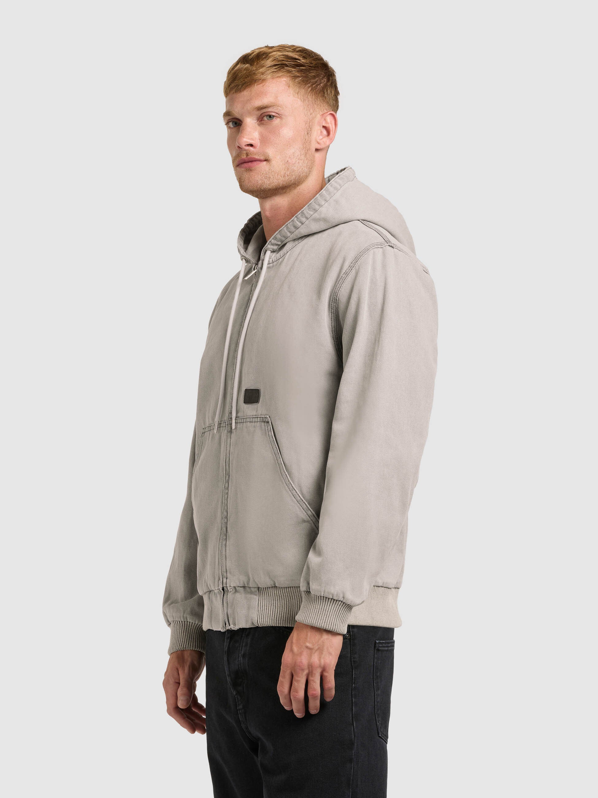 khujo-jacke-rhiis-greige-workwear-blouson-aus-baumwoll-canvas-mit-kapuze image 5