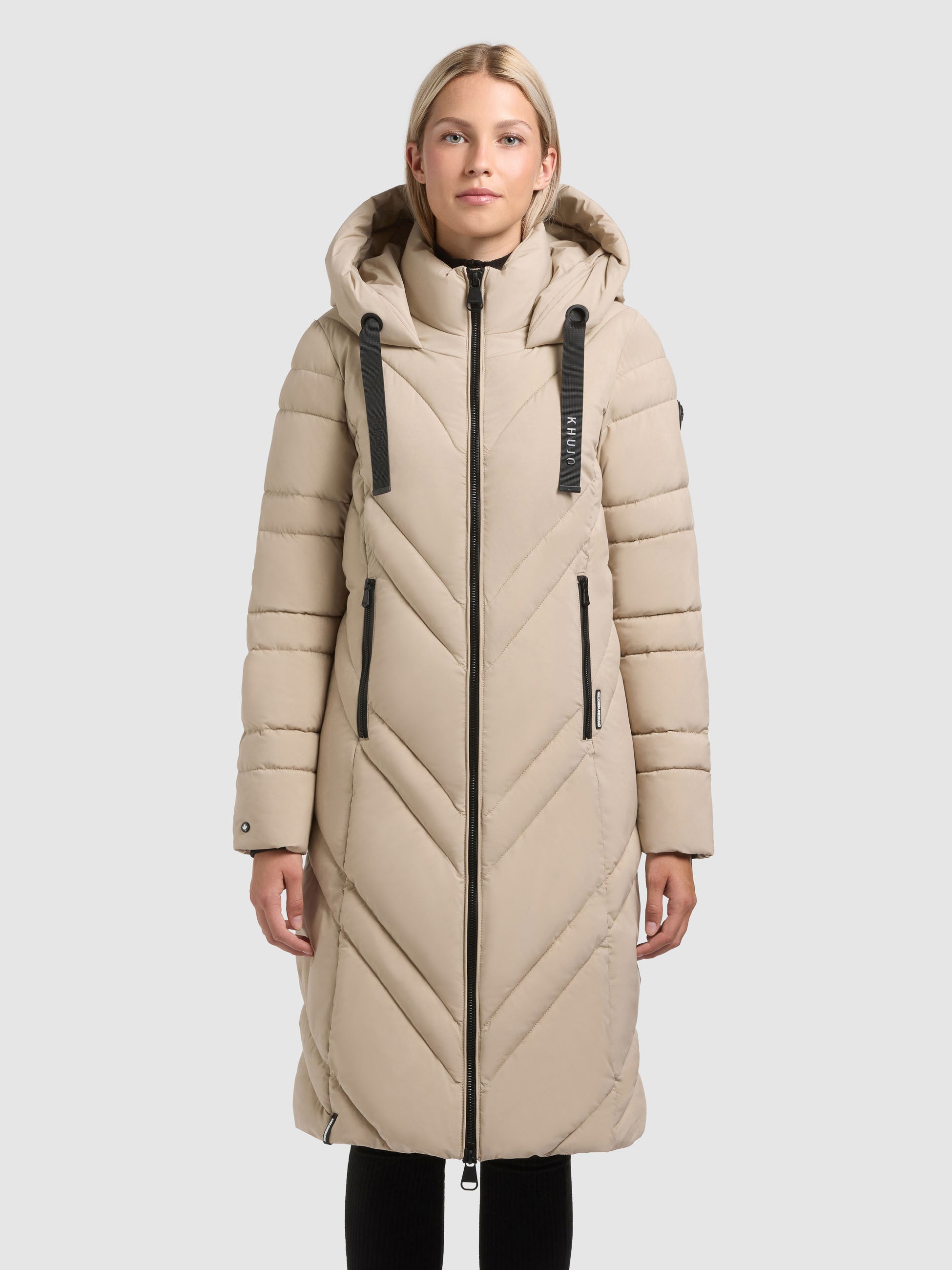khujo-mantel-bibb-macaroon-beige-gesteppter-kurzmantel-damen-mit-kapuze image 3