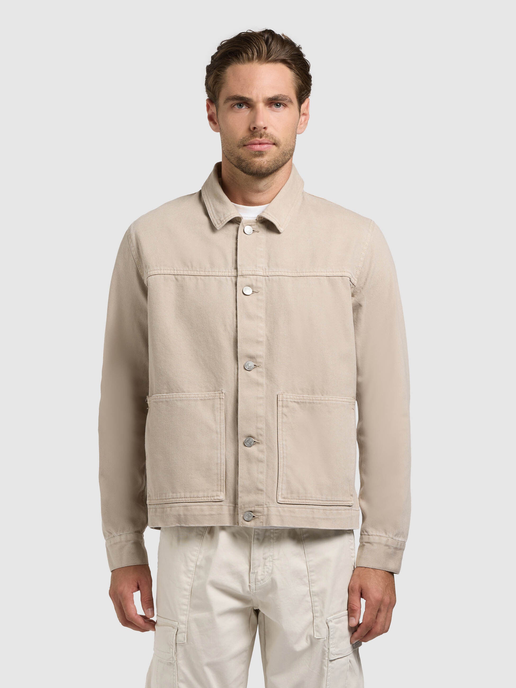 khujo-barto-jeansjacke-greige-aus-baumwoll-denim image 1