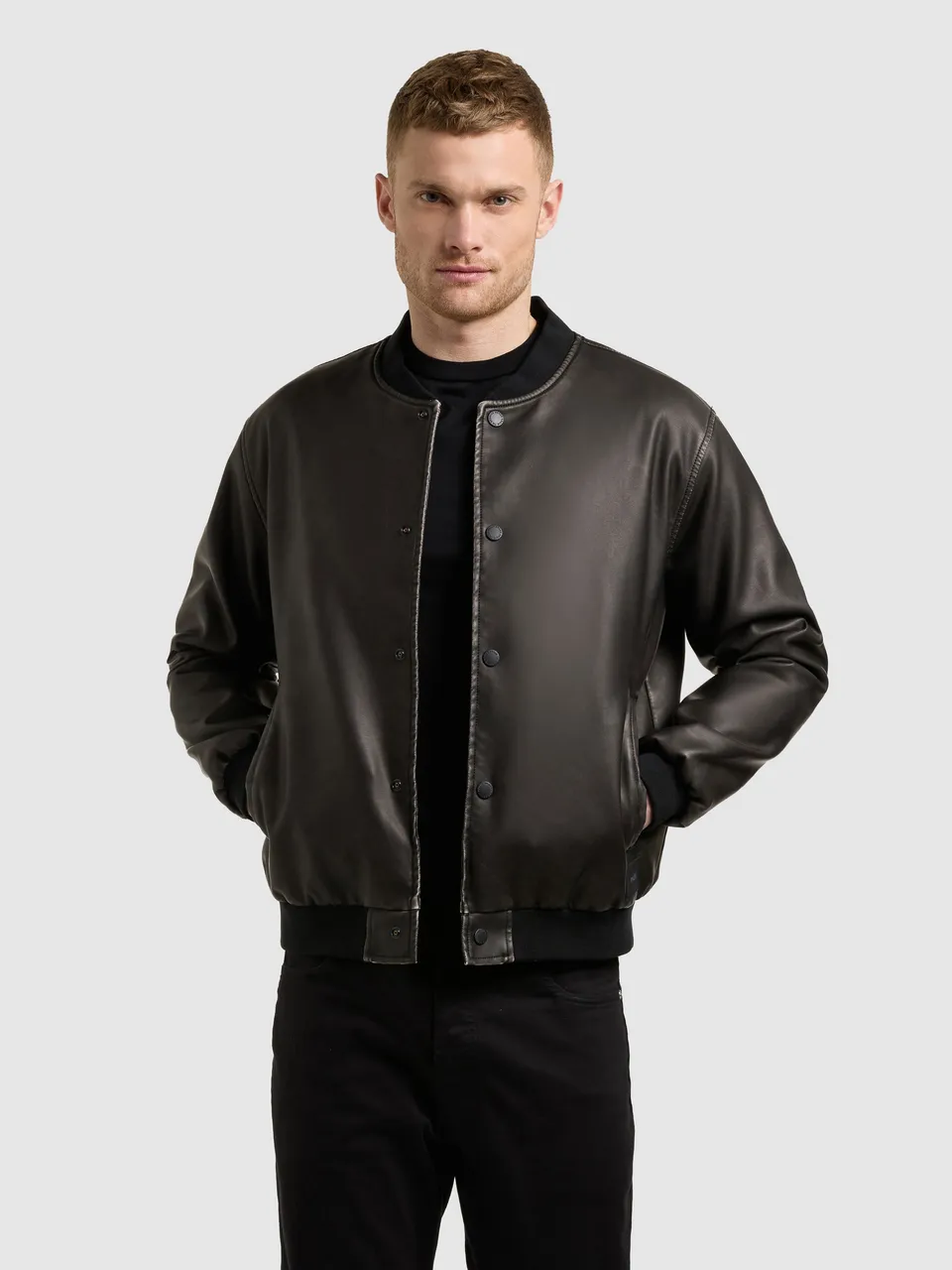khujo-jacke-cale-vintage-black-blouson-herren-kunstleder image 1