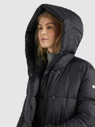 khujo-coat-vares-dark-gray-wadenlanger-damen-steppmantel-mit-kapuze image 5