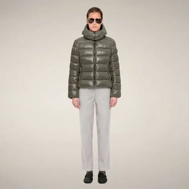 save-the-duck-cosmary-damen-steppjacke-grau-canna-di-fucile-slim-laqu-mit-abnehm image 1