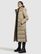 khujo-mayla2-sand-coat-damen-wadenlang-steppmantel image 2