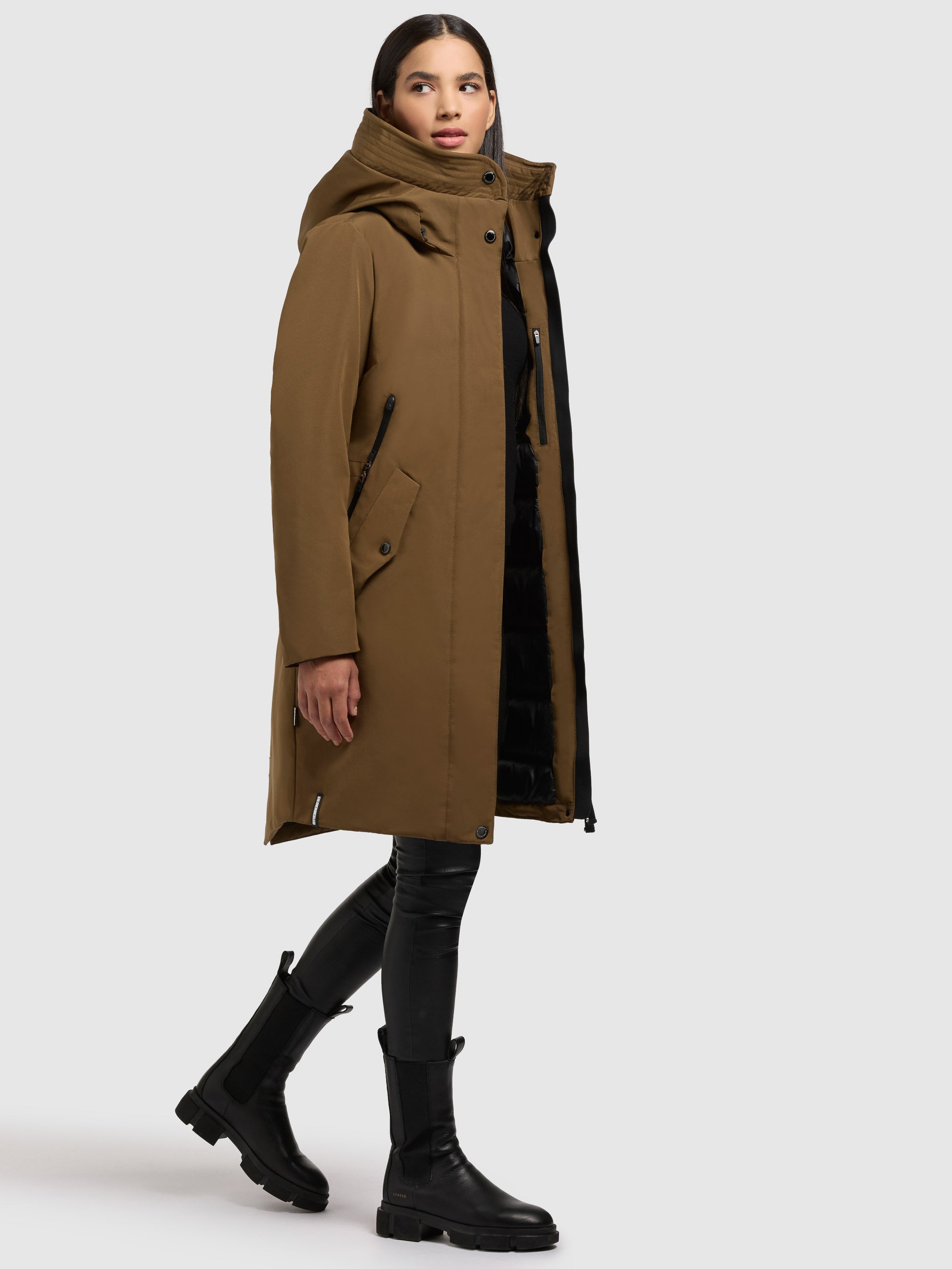 khujo-charlyn4-damen-kurzmantel-khaki image 2