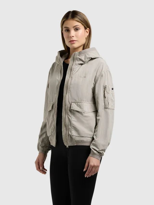khujo-vona-damen-bomberjacke-bone-beige-leichte-ungef-tterte-blousonjacke image 1