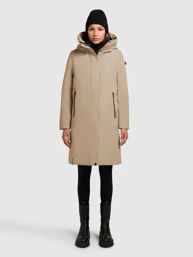 khujo-mantel-nellen-beige-damen-wintermantel-knielang image 1