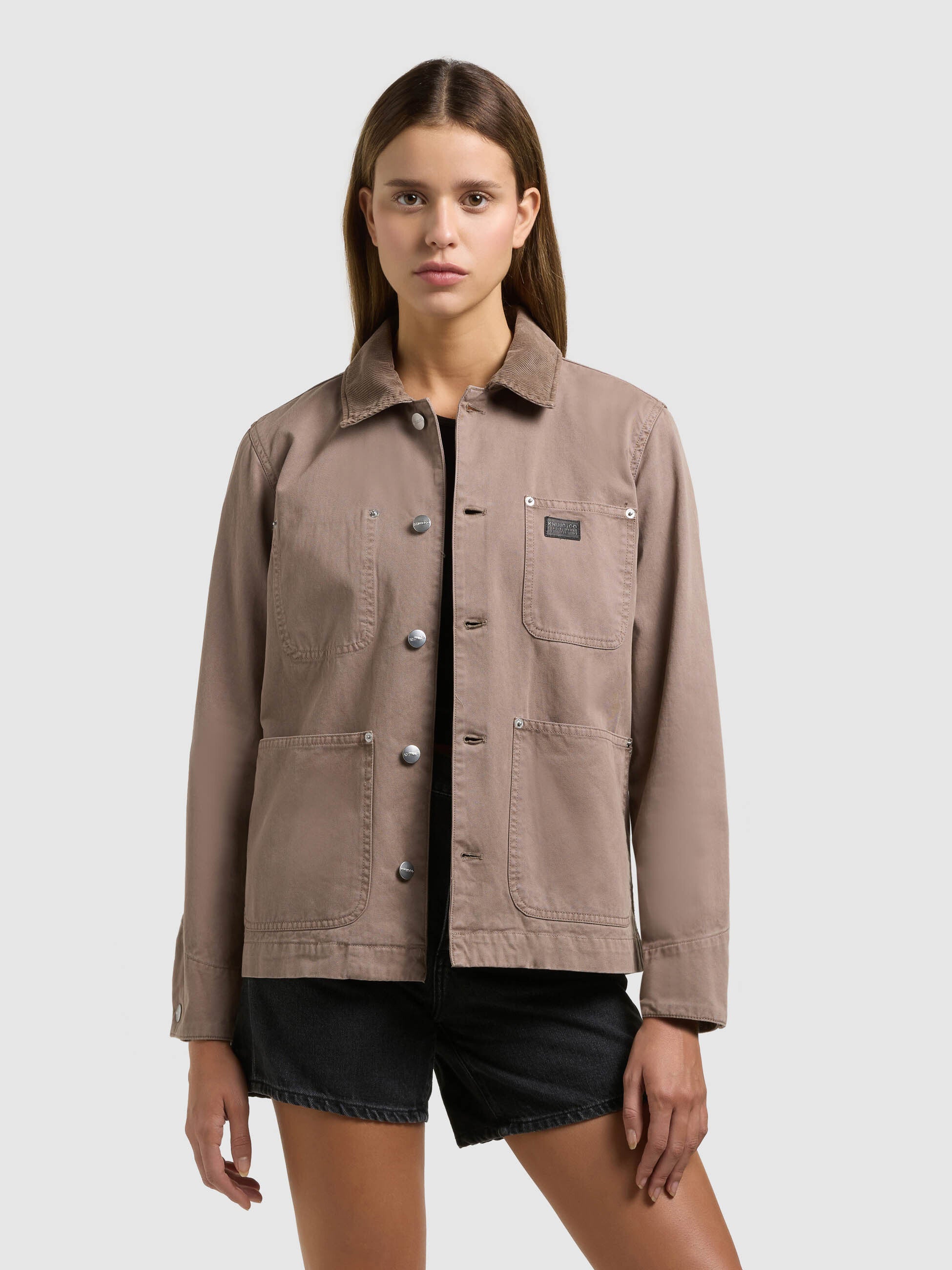 khujo-jacke-suzy-latte-brown-fieldjacket-damen-baumwoll-twill image 1
