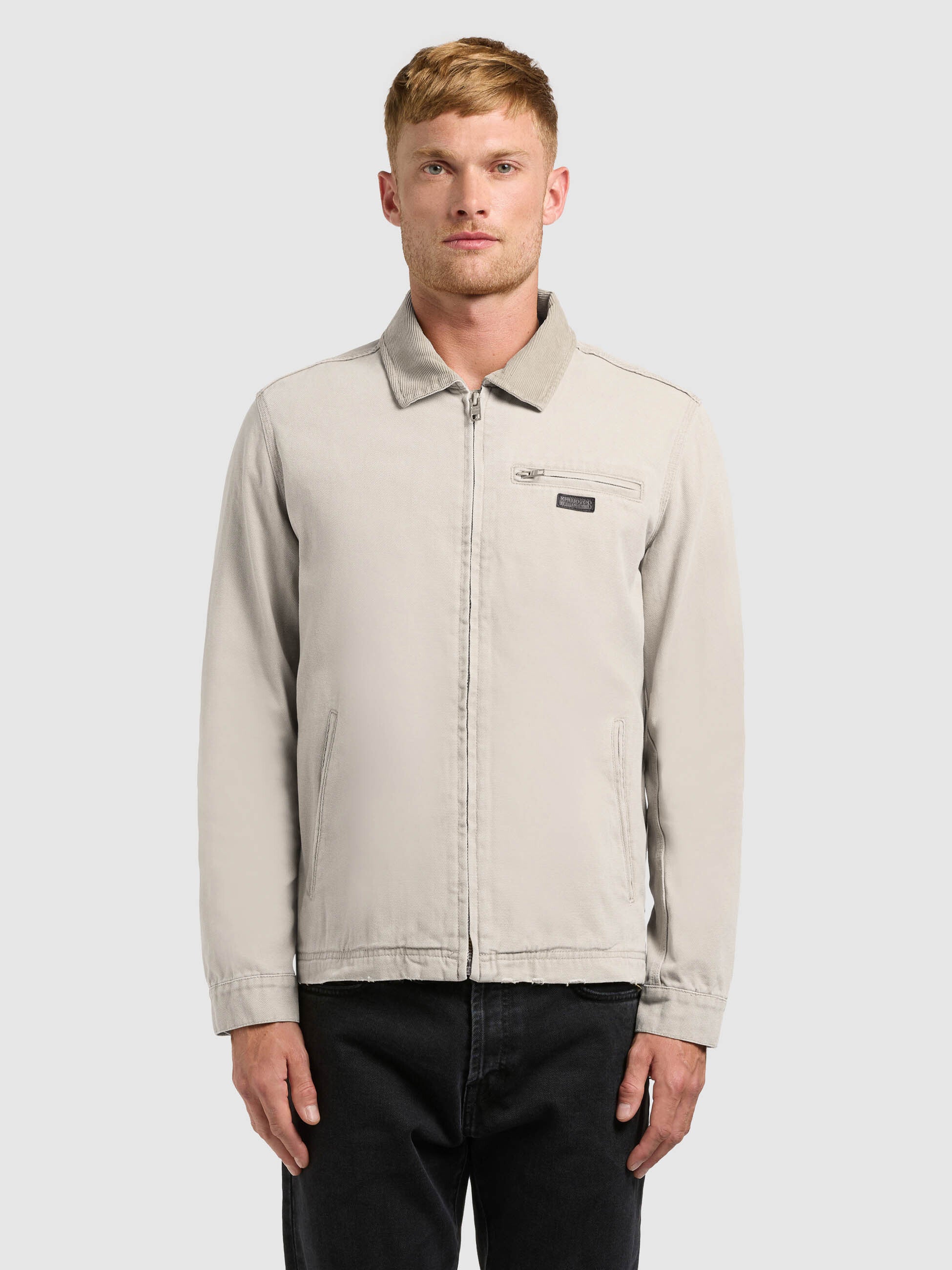 khujo-deddy-jacke-greige-damen-blouson-baumwoll-canvas-mit-cordkragen image 4