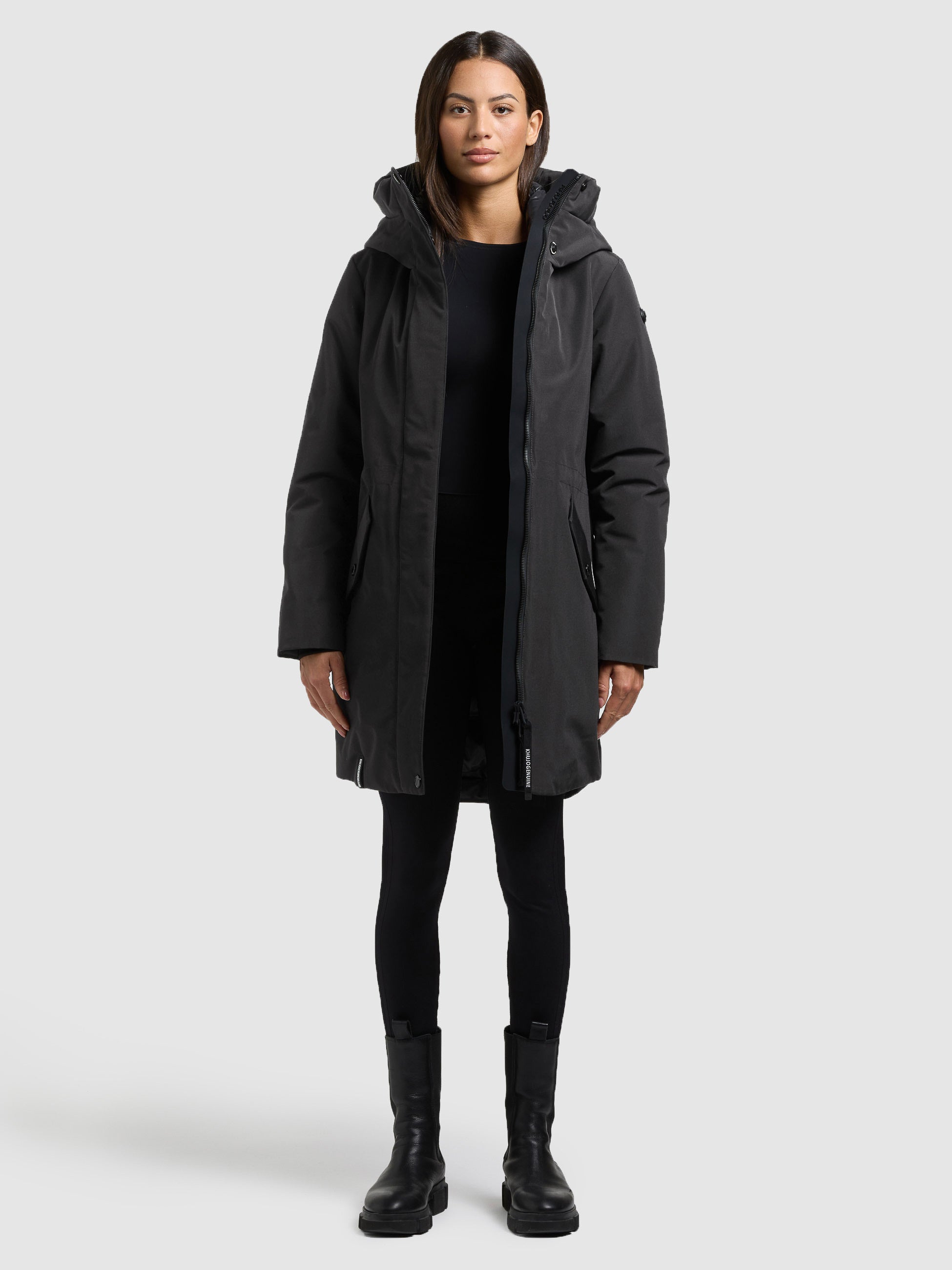 khujo-mantel-diance-winter-grey-damen-kurzmantel-wattiert-slim-fit image 2