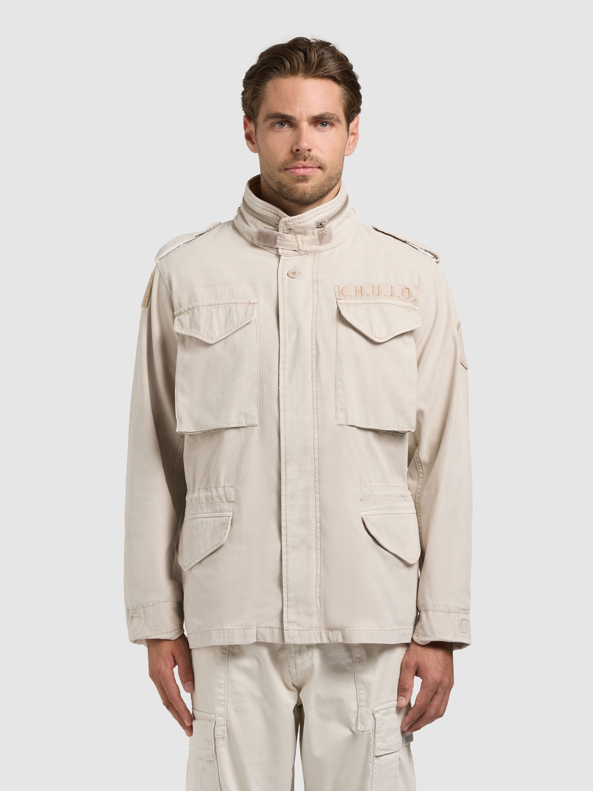 khujo-jacke-gene-greige-fieldjacke-regular-fit-mit-kapuze image 4