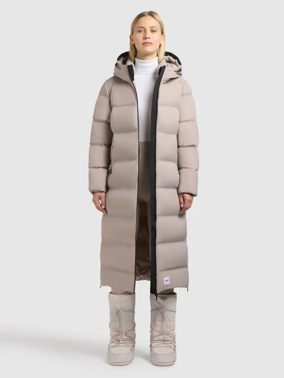 khujo-coat-larea3-damen-steppmantel-dusty-rose-wadenlang image 1