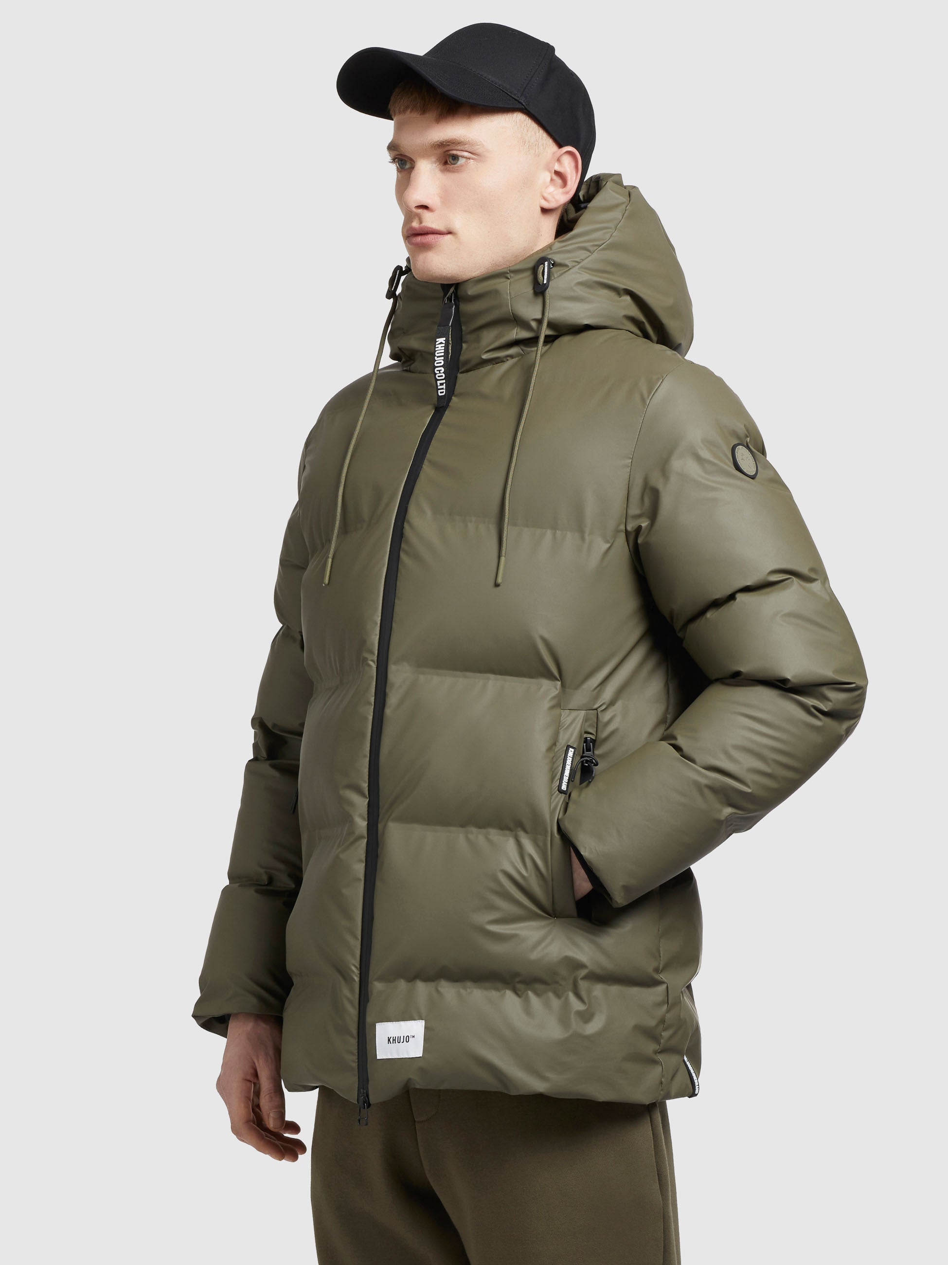 khujo-jacke-nabor-oliv-kurze-steppjacke-loose-fit-wasserabweisend image 4