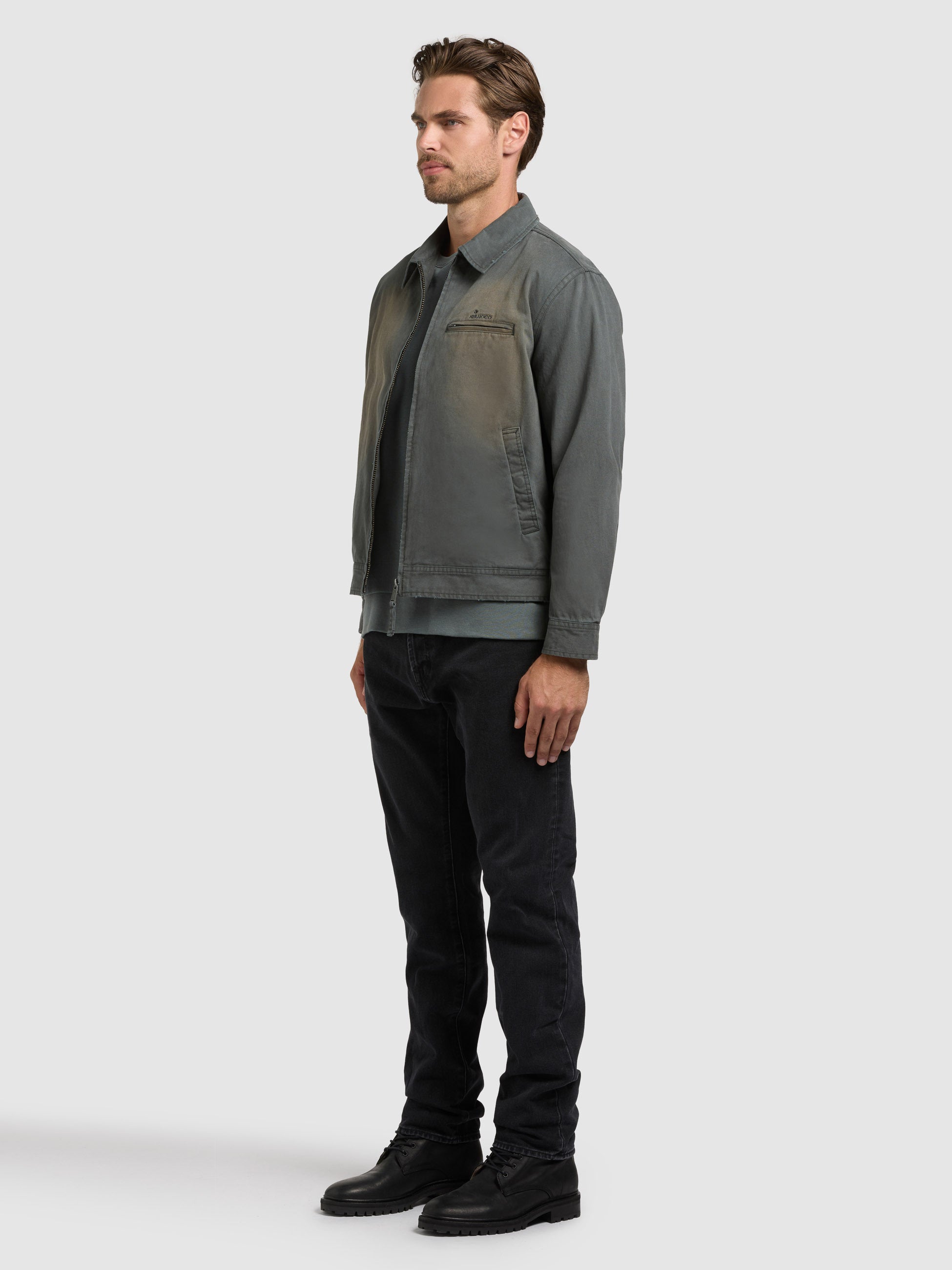 khujo-jacke-janno-dark-sea-green-blouson-sommerjacke-used-look image 2