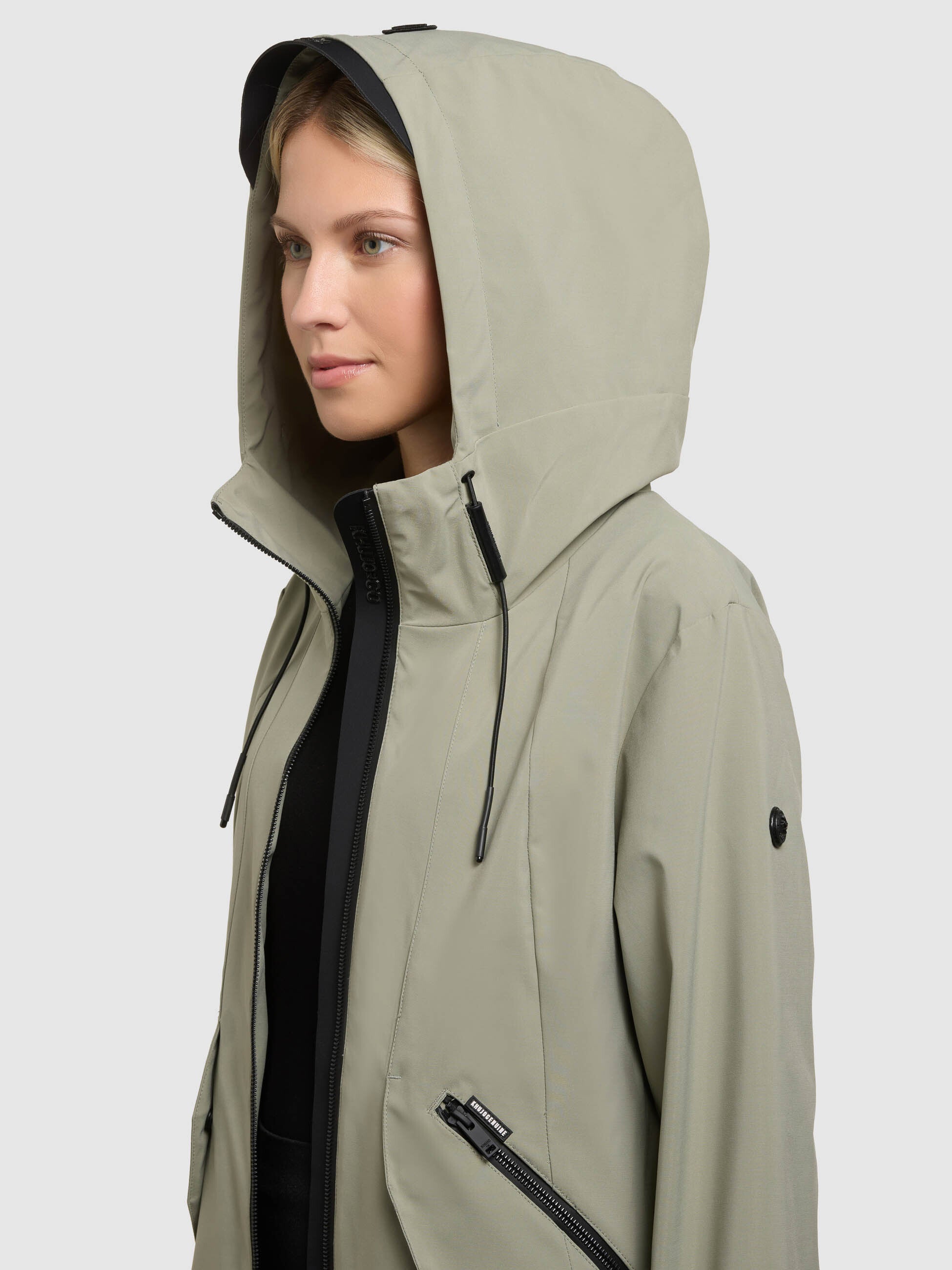 khujo-jacke-eiza-reet-green-lange-wasserabweisende-regenjacke-mit-kapuze image 7