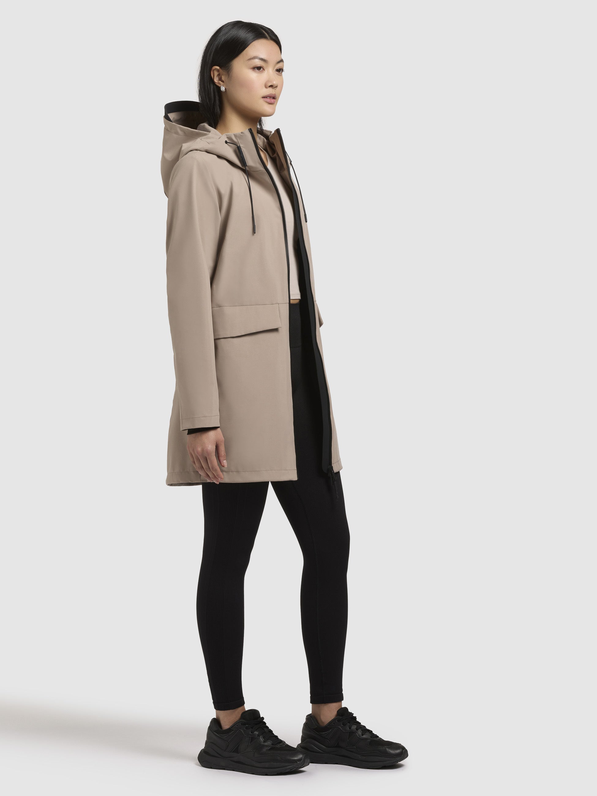 khujo-jacke-yoni-damen-regenjacke-beige-wasserabweisend image 2
