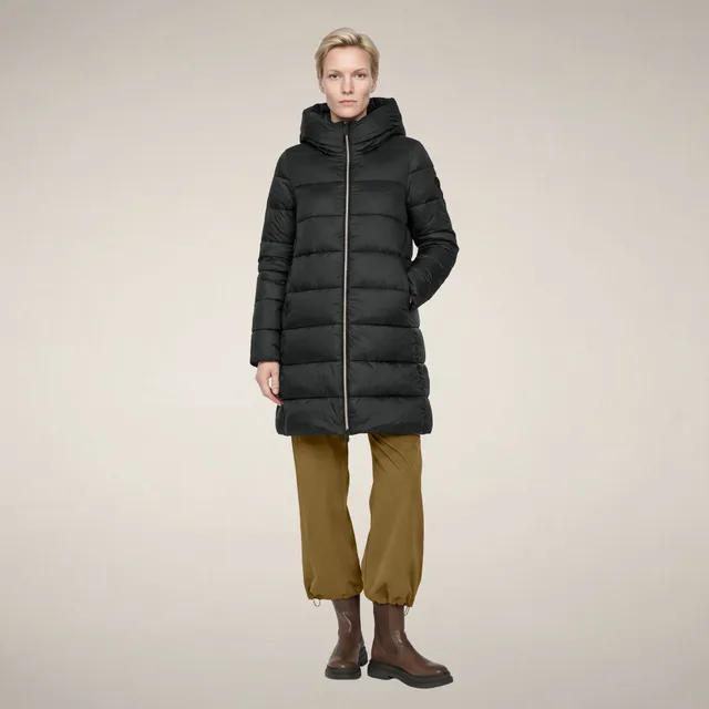 save-the-duck-lysa-damen-daunenmantel-extra-lang-puffer-schwarz image 1