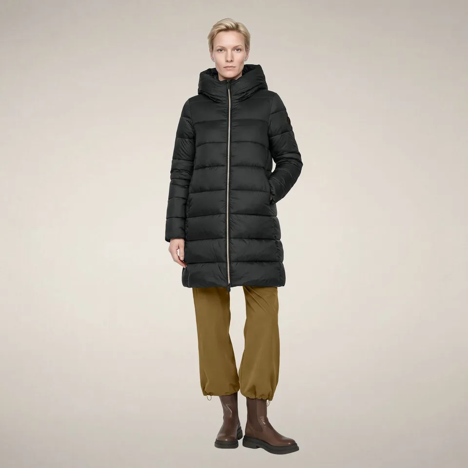 save-the-duck-lysa-damen-daunenmantel-extra-lang-puffer-schwarz image 1