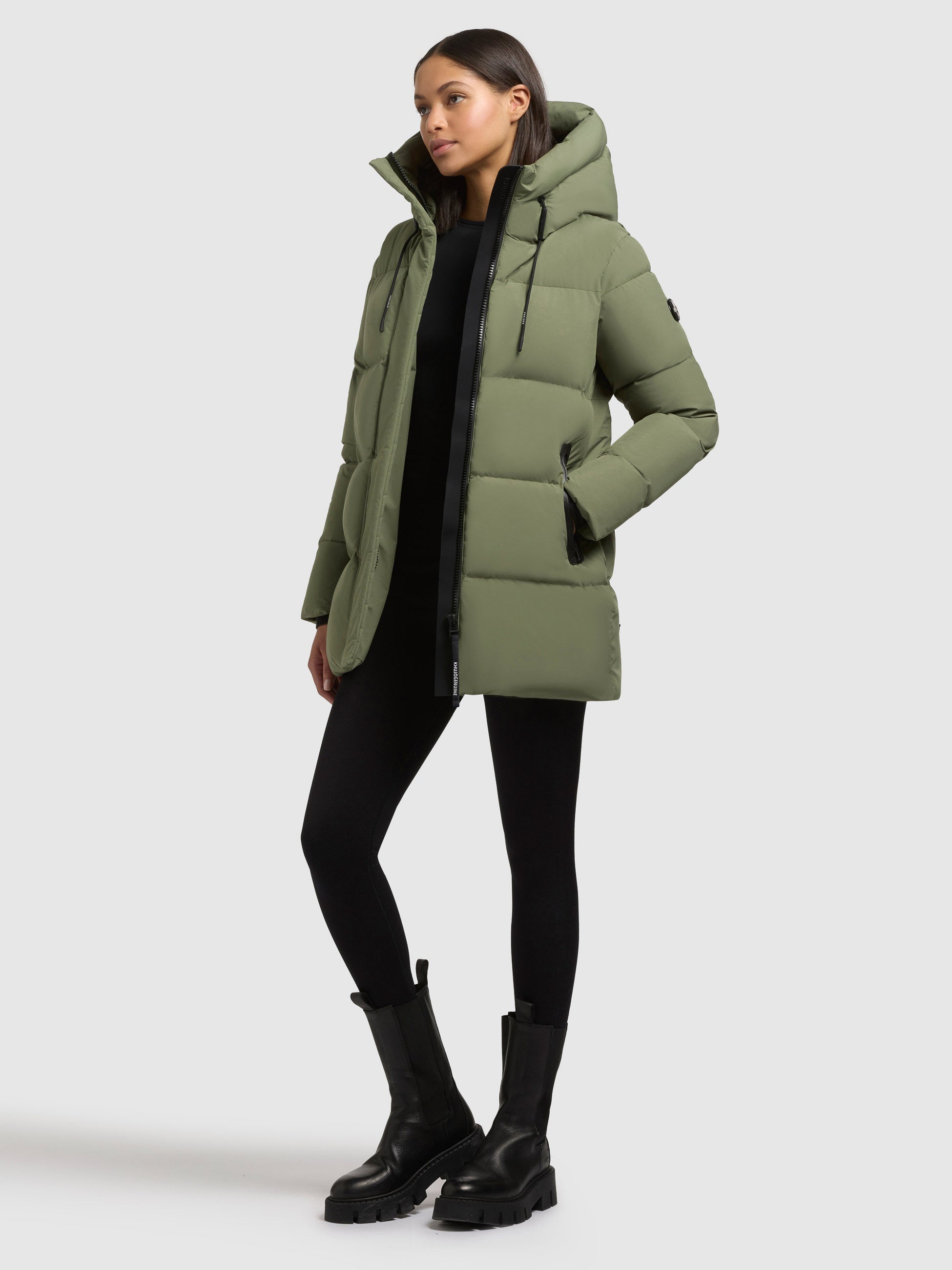 khujo-jacket-drown-matt-fern-green-winterjacke-damen-loose-fit image 1