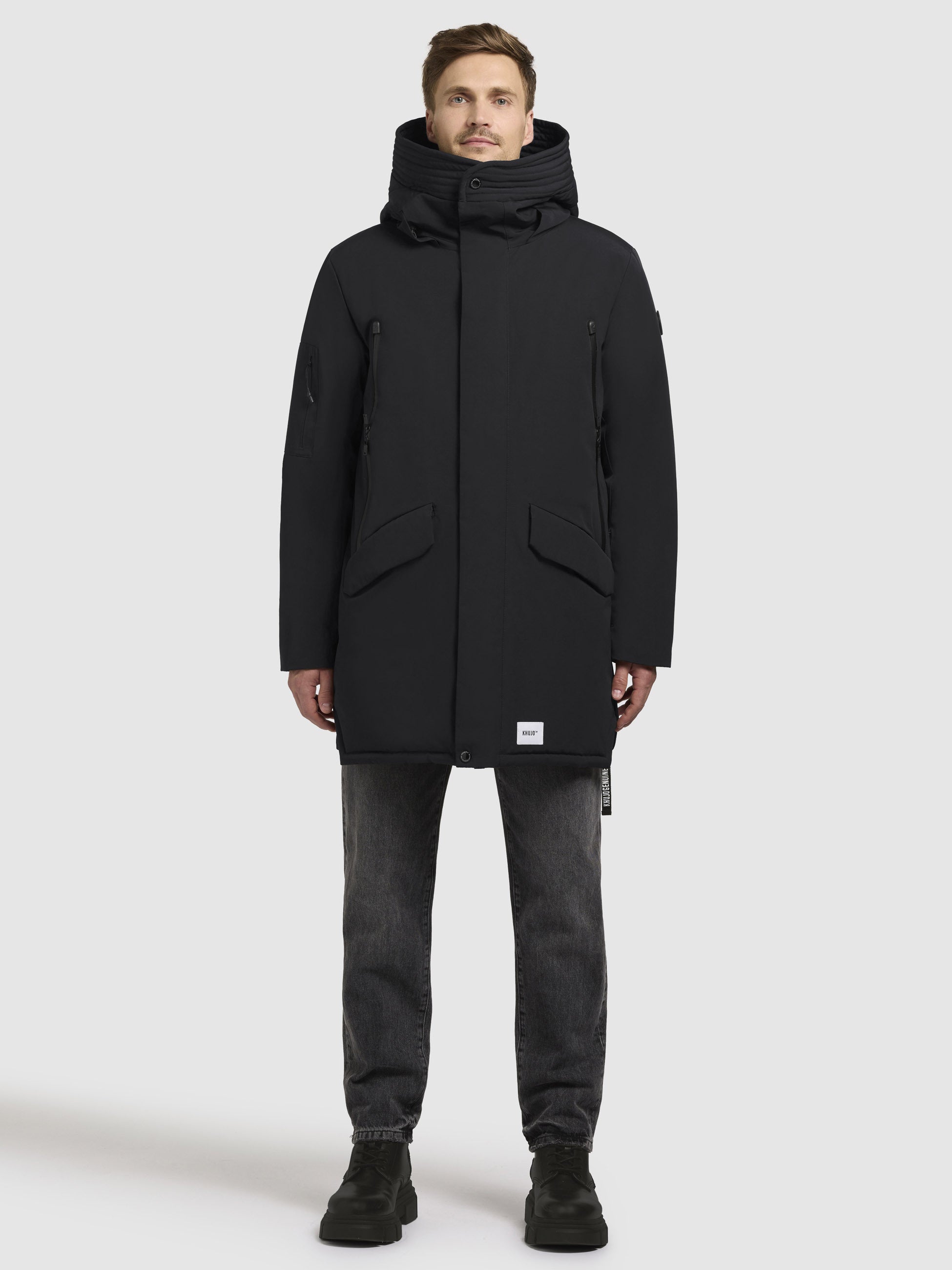 khujo-larc-damen-kurzmantel-parka-schwarz image 2