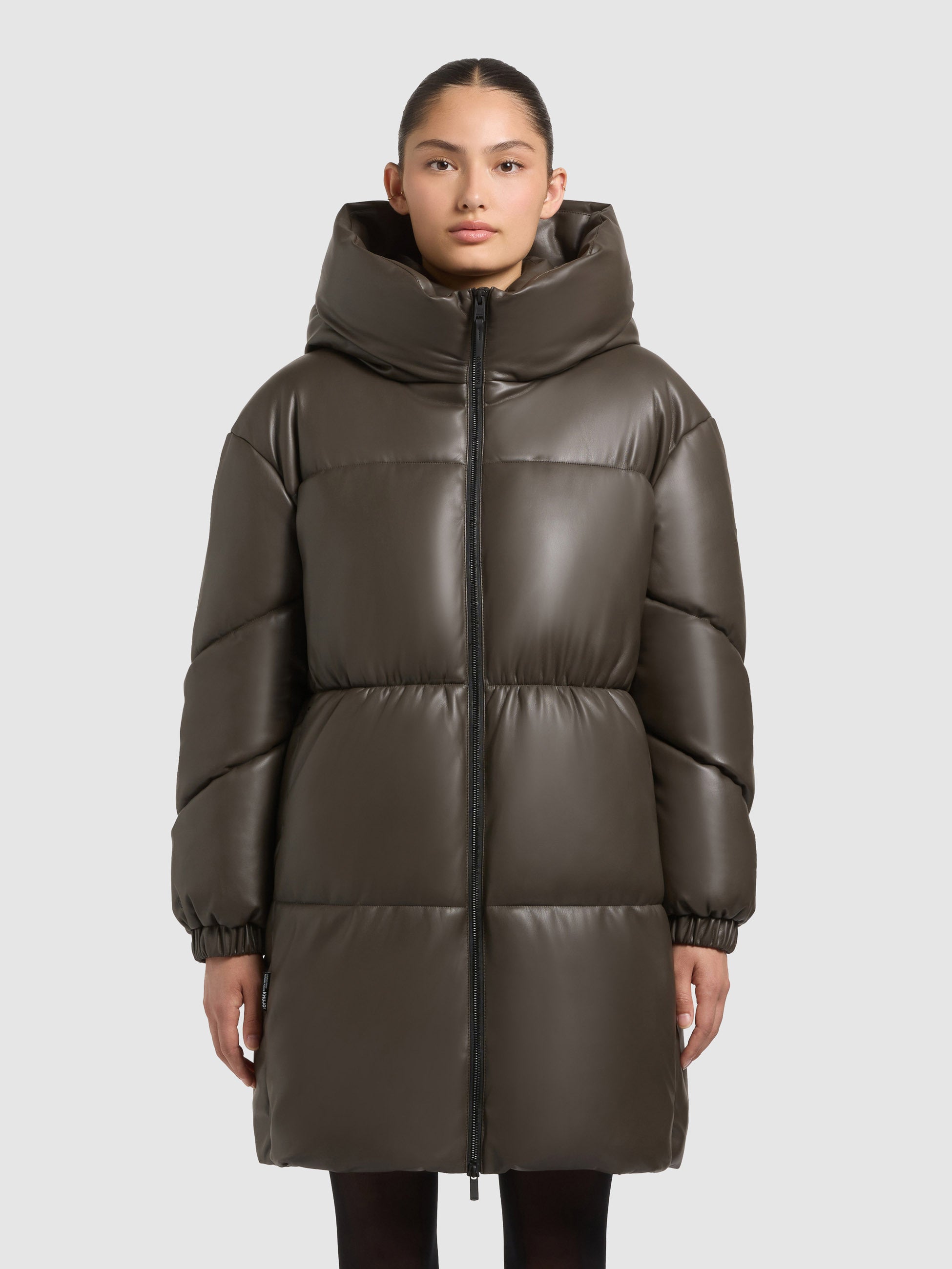 khujo-lorsa-mantel-brown-gesteppter-wintermantel-loose-fit-lederoptik image 4