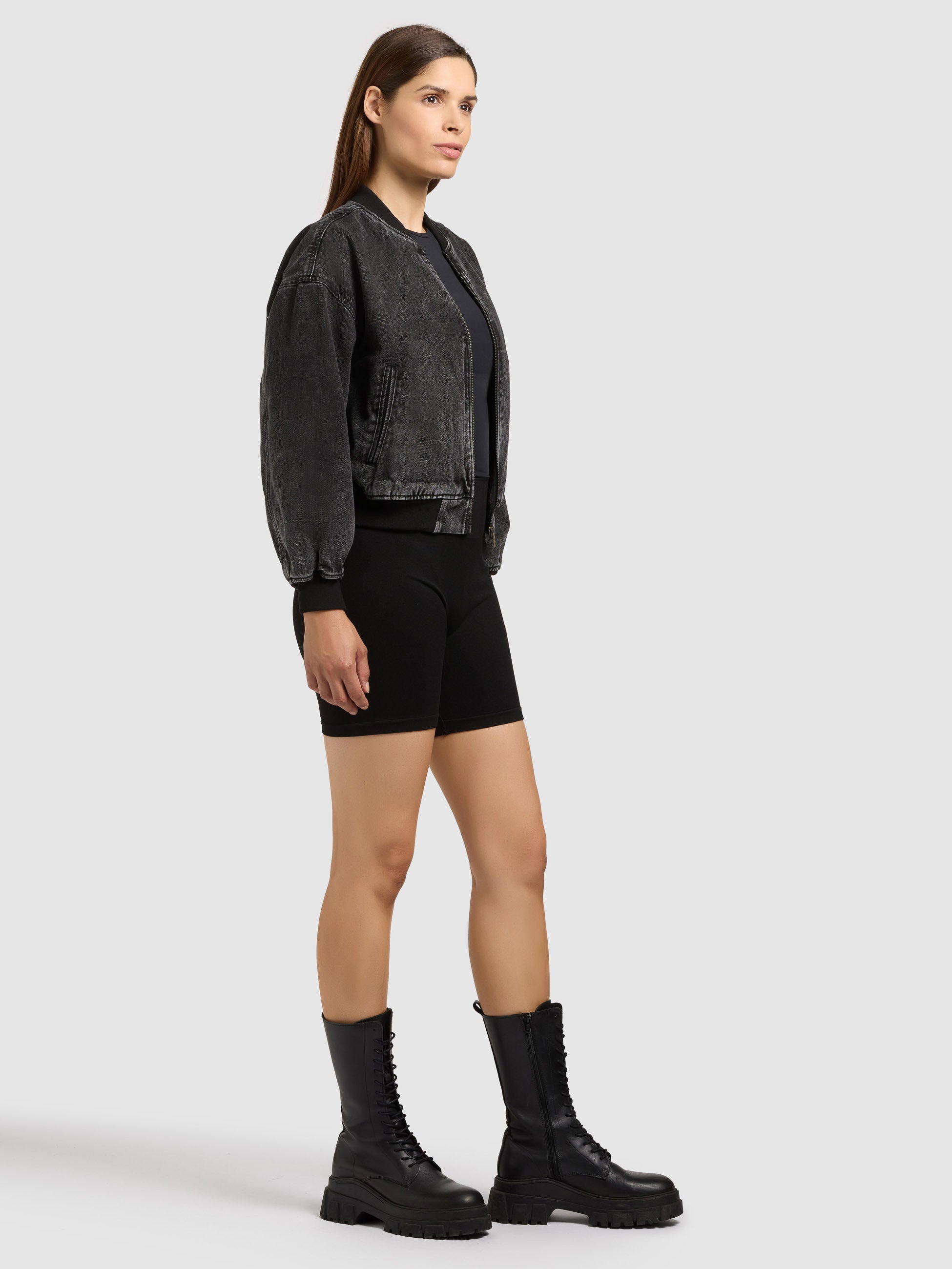 khujo-clara-black-damen-jeansjacke-blouson-bomberjacke image 7