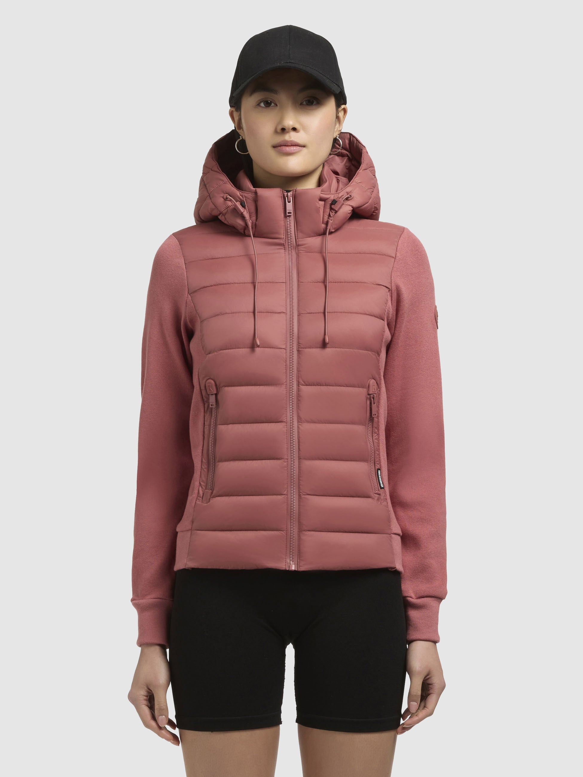 khujo-athi-damen-steppjacke-rostrot-materialmix image 4