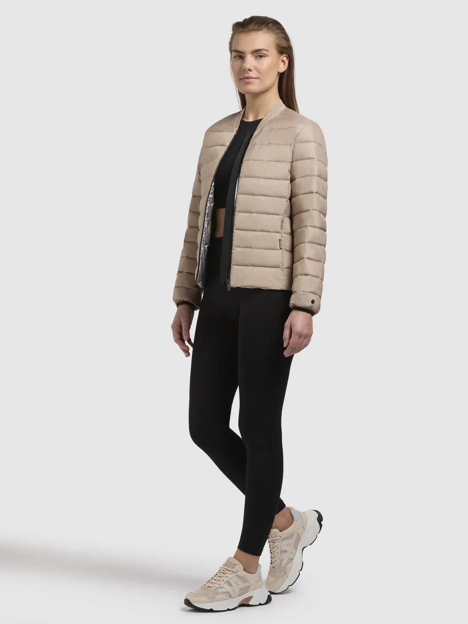 khujo-jacke-aude-h-ftlange-steppjacke-beige-mit-crinkle-optik image 1