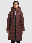 khujo-mantel-mikia-wattierter-wintermantel-knielang-in-wine-red image 4