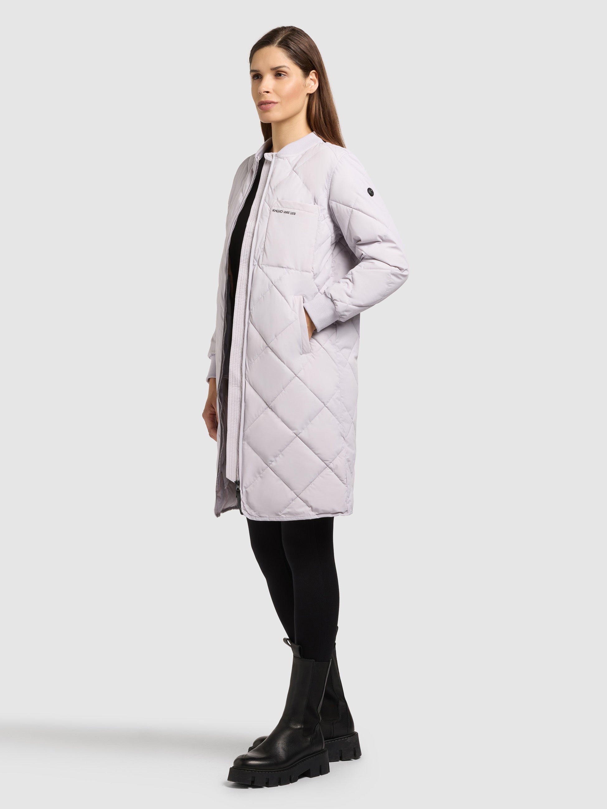 khujo-mantel-ymal2-raindrops-lilac-regular-fit-stepp-kurzmantel image 2