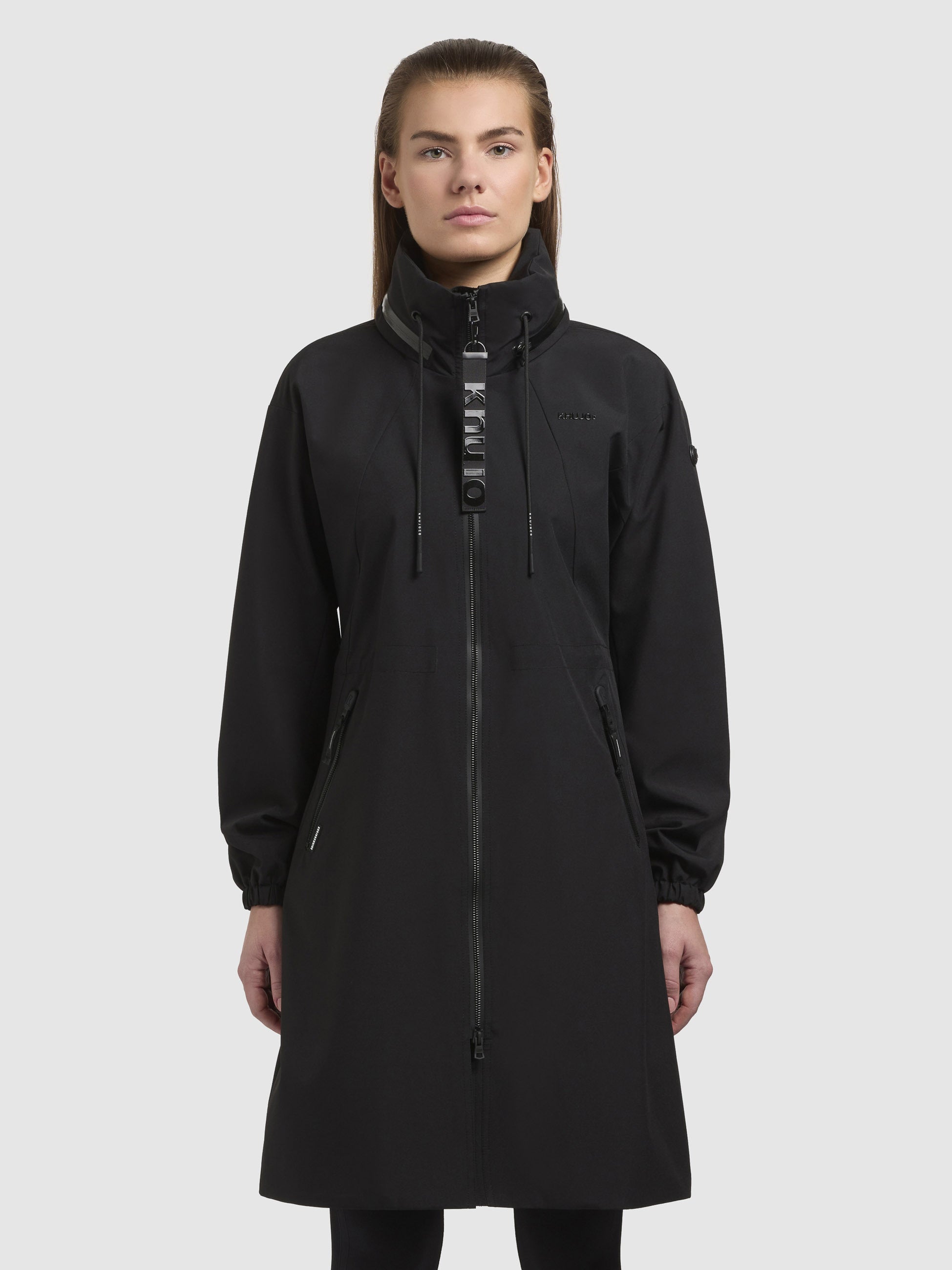khujo-mantel-erthe-schwarz-sommerparka-kurzmantel-damen image 4
