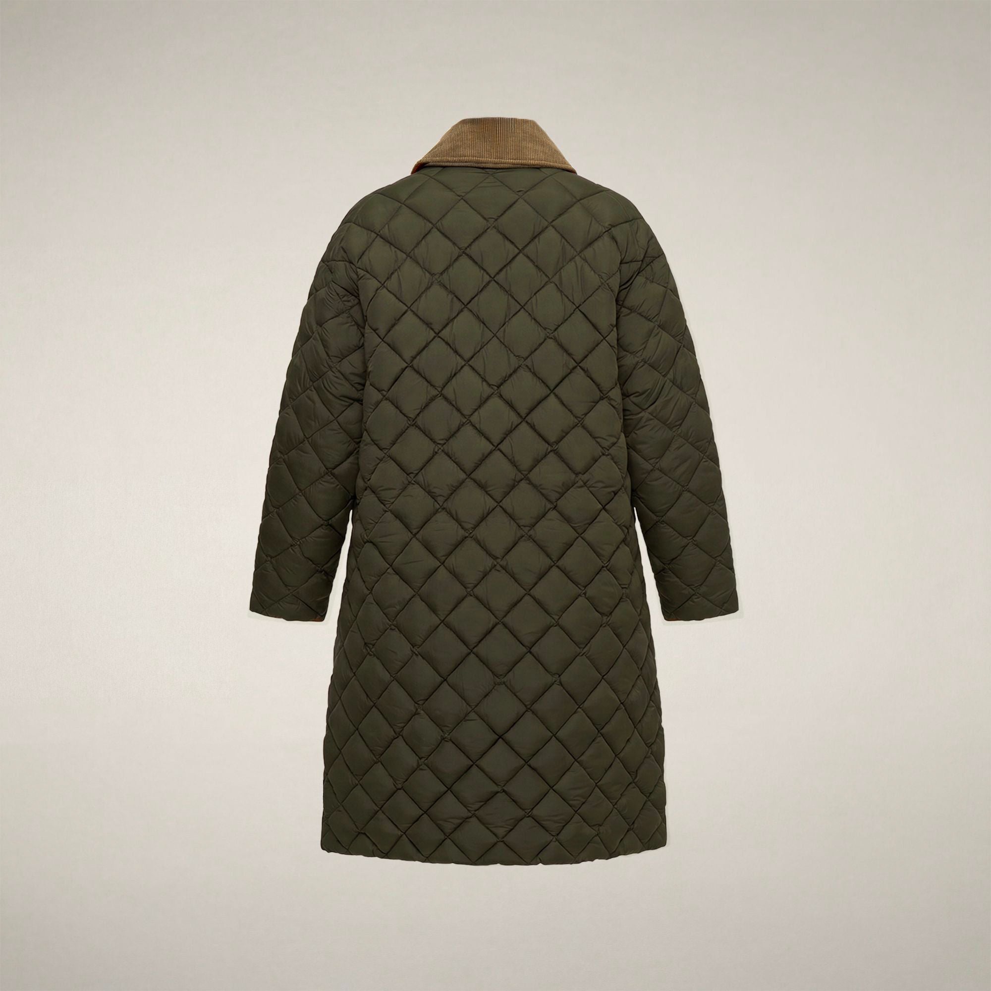 save-the-duck-sadie-damen-long-steppjacke-gr-n-serpente-rautenstepp-mit-kontrast image 4