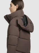 khujo-coat-luga-damen-steppmantel-light-brown-knielang-loose-fit image 8