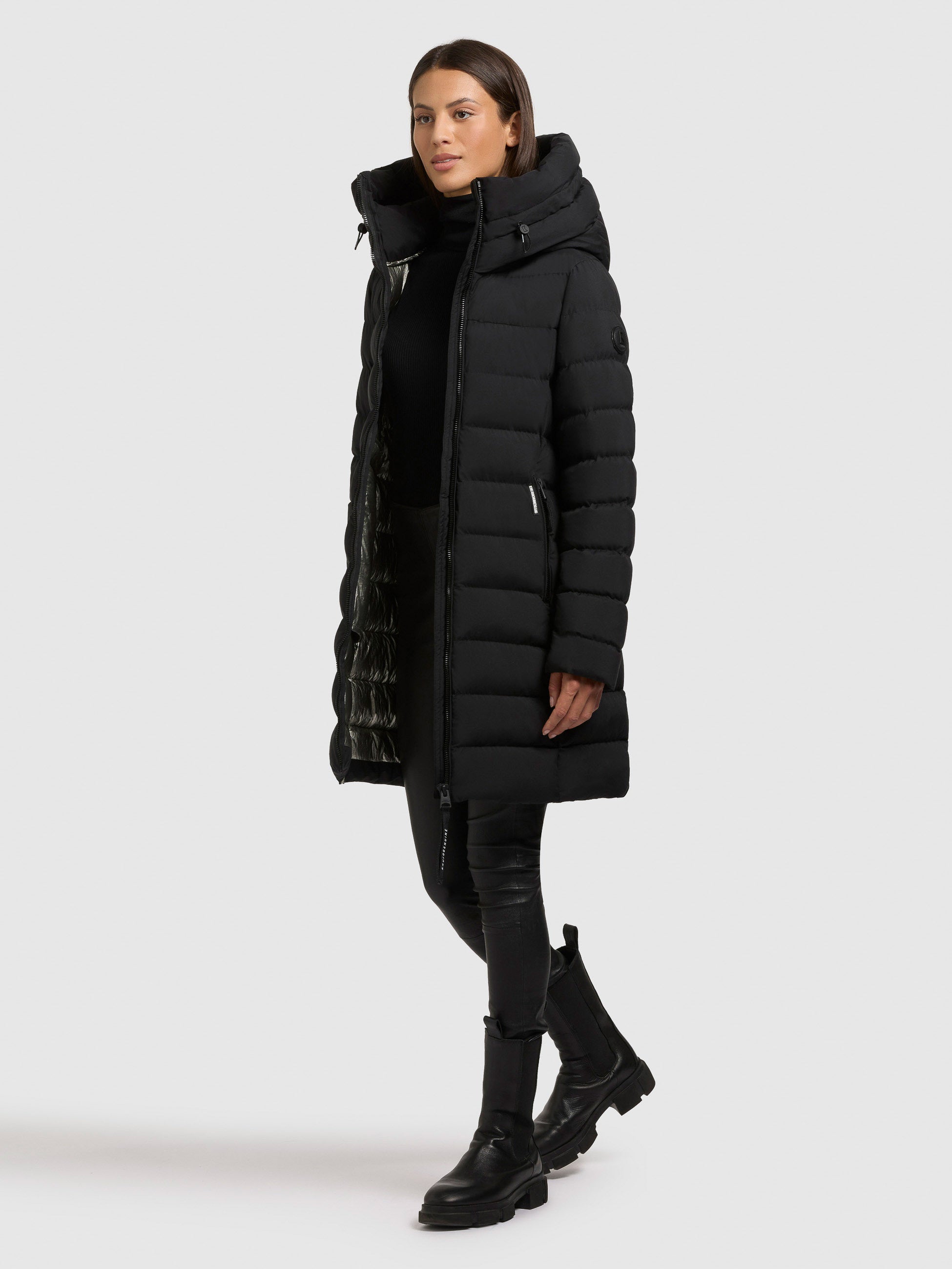 khujo-jacke-nekar-black-kurze-steppjacke-damen-mit-kapuze image 2