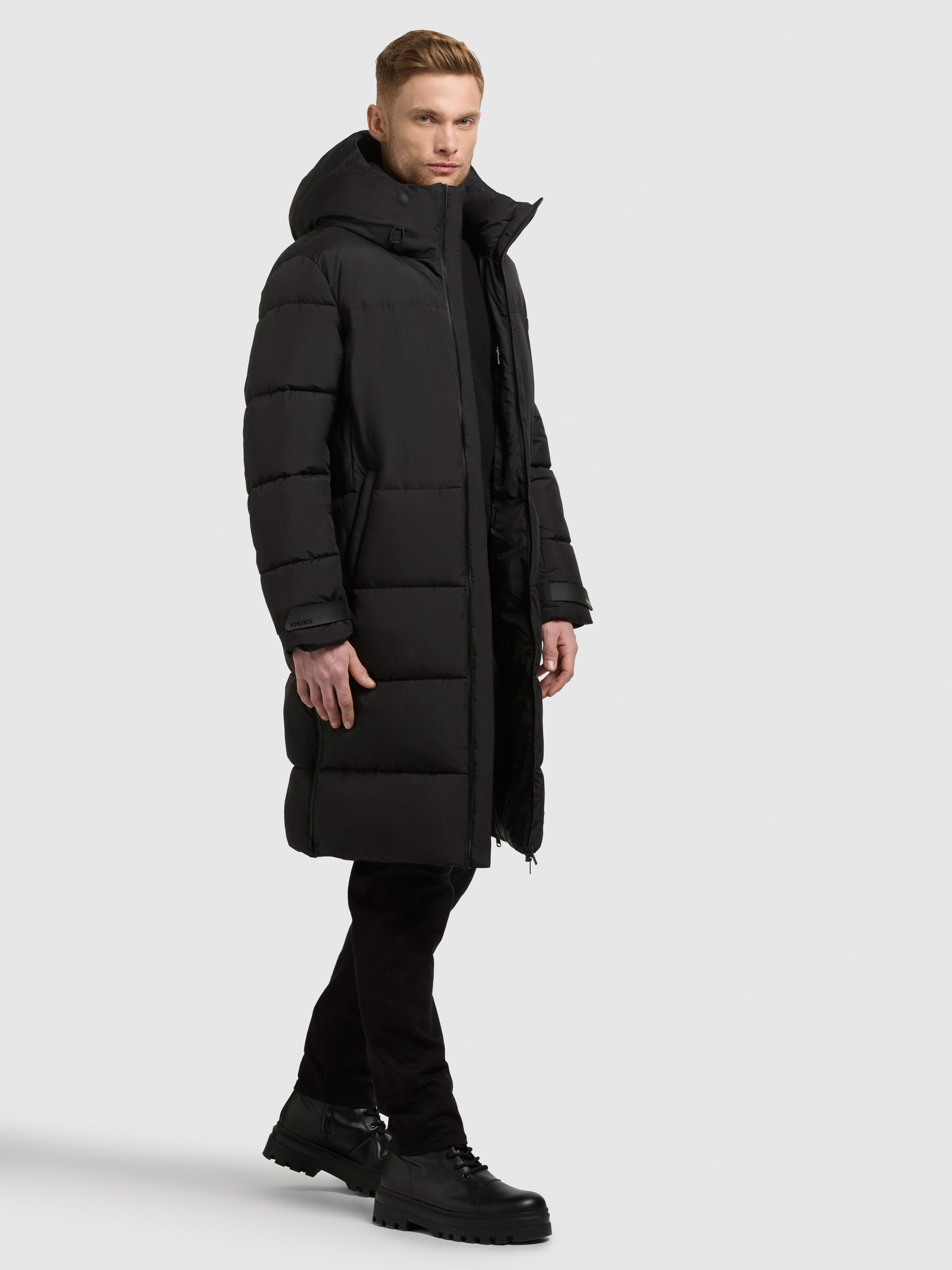 khujo-mantel-siram2-black-knielanger-steppmantel-im-loose-fit-mit-kapuze image 2