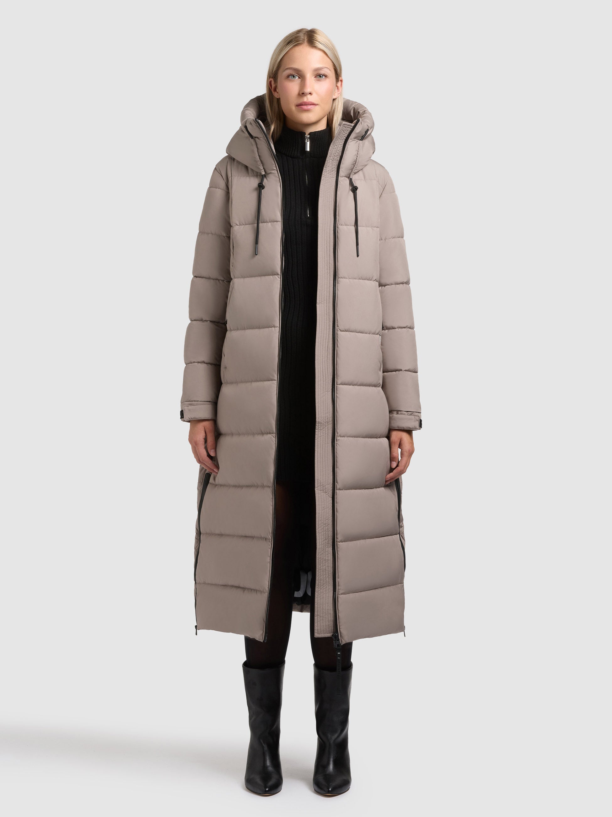khujo-coat-deria4-greige-steppmantel-wadenlang-regular-fit image 1