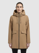 khujo-jacke-yoni-kamel-damen-sommer-regenjacke-wasserabweisend-mit-kapuze image 4